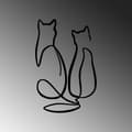 Miniatyrbillede 5 af 6: Dekorativ metalvægtilbehør Par Cat Love