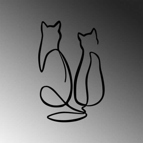 Dekorativ metalvægtilbehør Par Cat Love