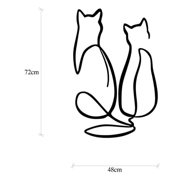 Dekorativ metalvægtilbehør Par Cat Love