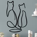 Miniatyrbillede 1 af 6: Dekorativ metalvægtilbehør Par Cat Love