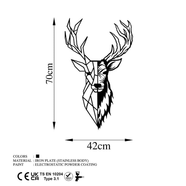 Dekorativt metallväggstillbehör Red Deer 2