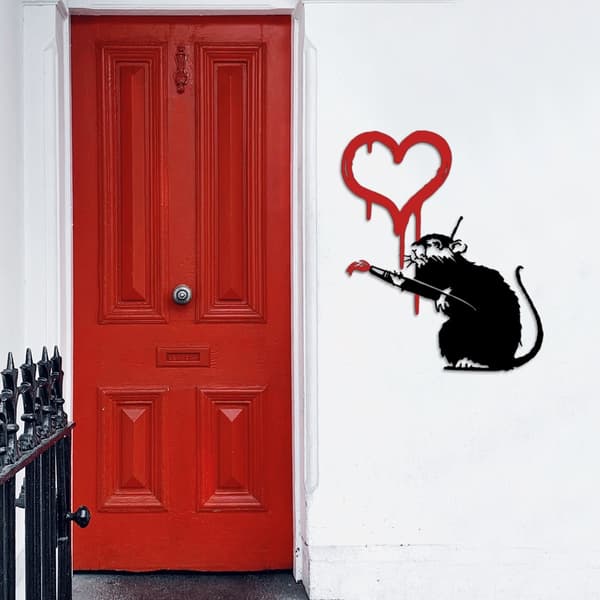 Koristeellinen metalliseinätarvike Banksy Metal 08