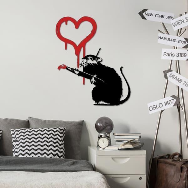 Koristeellinen metalliseinätarvike Banksy Metal 08