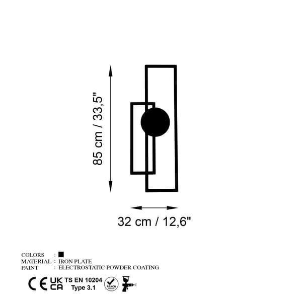 Dekorativt metallveggtilbehør Astratto-1