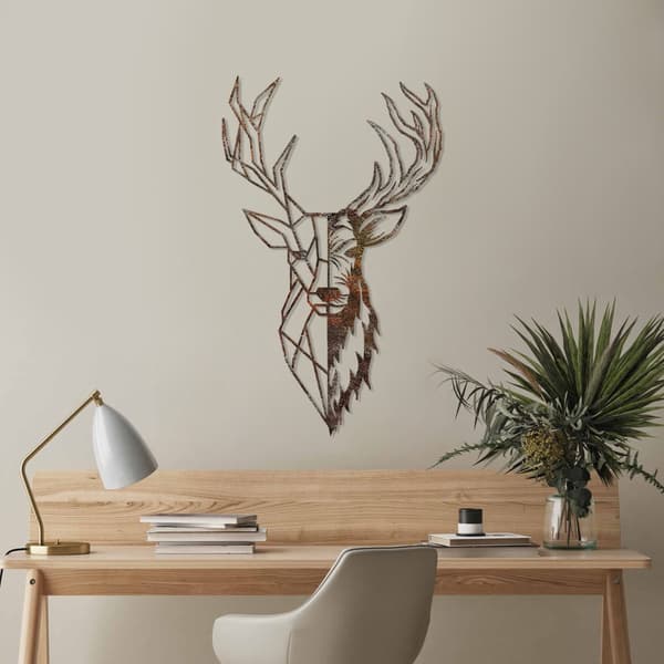 Koristeellinen metalliseinätarvike Rusty Deer 3