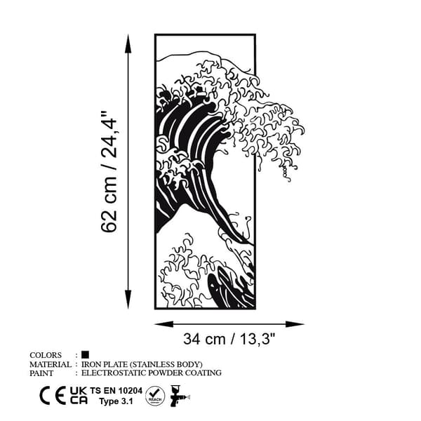 Dekorativt metalvægtilbehør Waves 3