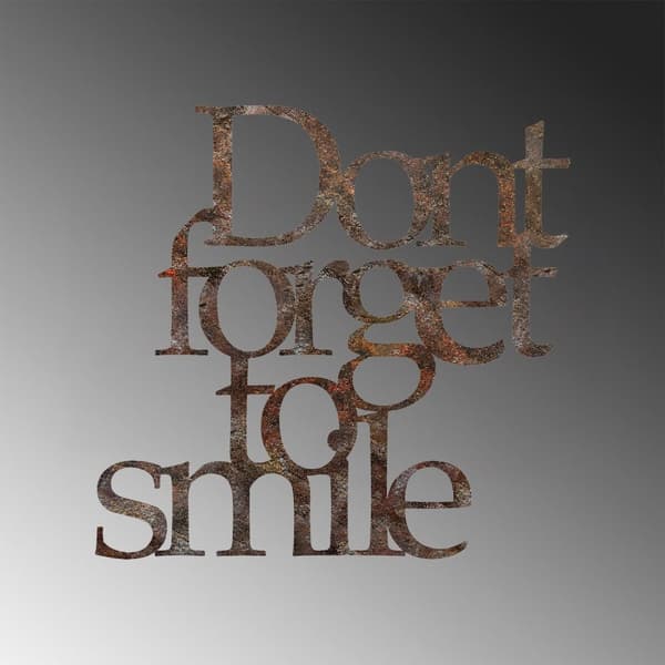 Dekorativt metalvægtilbehør Rusty Glem ikke at smile