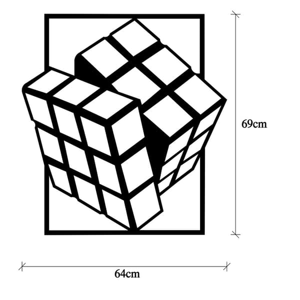 Koristeellinen metalliseinätarvikkeet Rubikin kuutio