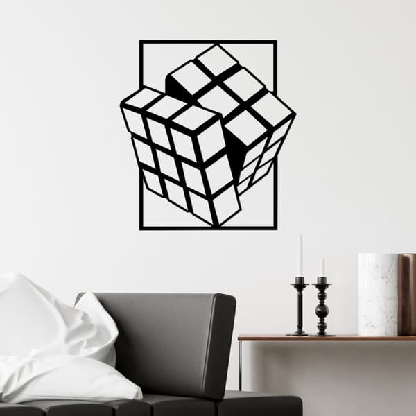 Koristeellinen metalliseinätarvikkeet Rubikin kuutio