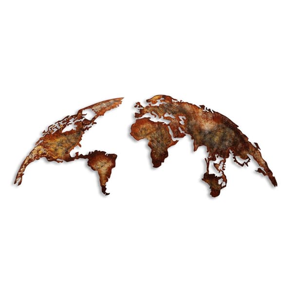 Koristeellinen metalliseinätarvikkeet World Map Medium - 1