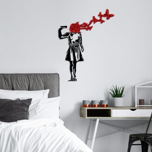 Dekorativt metalvægtilbehør Banksy - 9-1