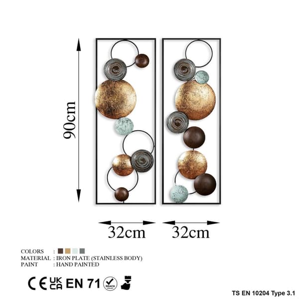 Dekorativt metallväggtillbehör texturerat - 9