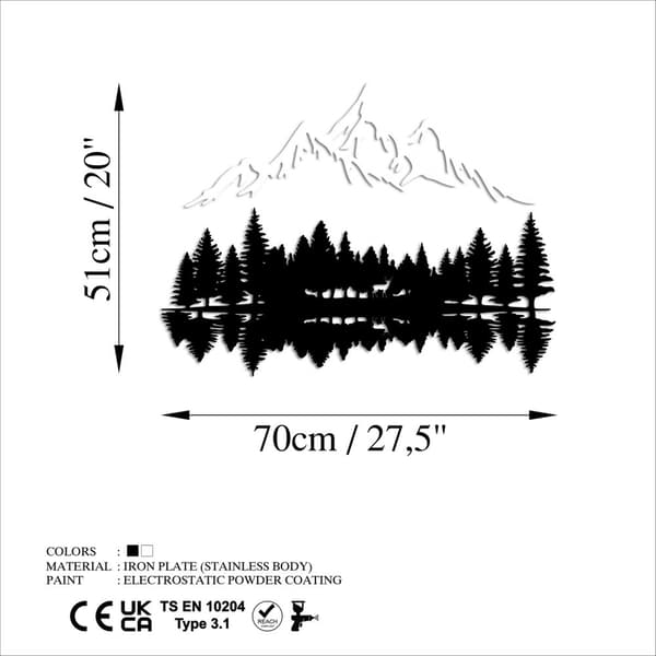 Dekorativt metallveggtilbehør Nature And Mountain - 12