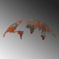 Miniatyrbilde 5 av 8: Dekorativt metallveggtilbehør Verdenskart Medium - 2