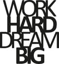 Miniatyrbilde 2 av 3: Dekorativt metallveggtilbehør Work Hard Dream Big