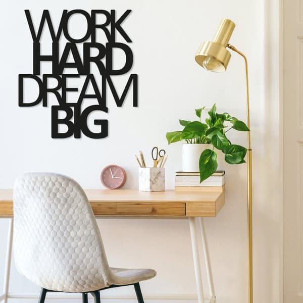 Dekorativt metallveggtilbehør Work Hard Dream Big