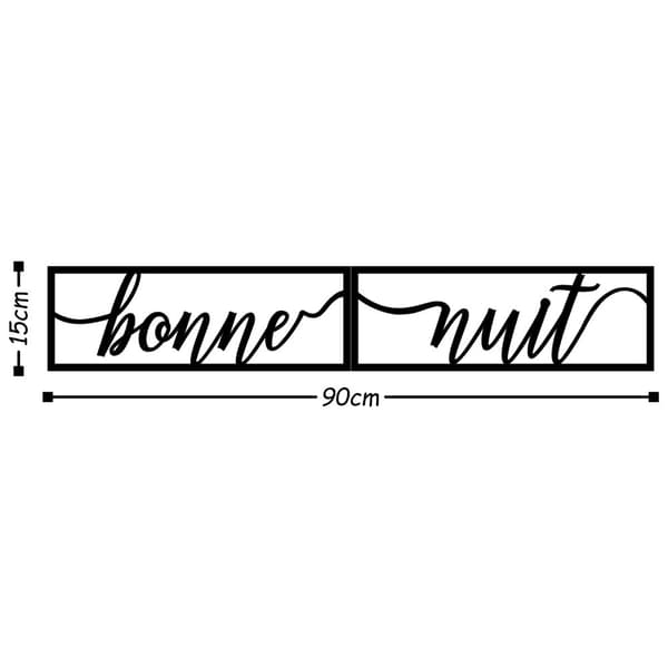 Koristeellinen metalliseinätarvike Bonne Nuit 1 - musta