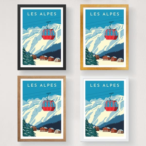 Plakat A3 Les Alpes - 1990