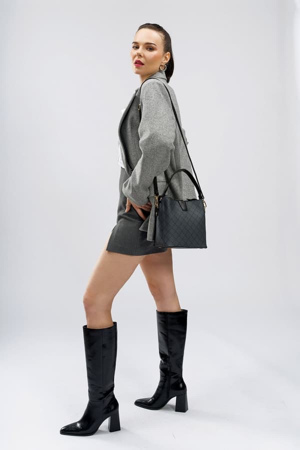 Bucket Bag 328 v2 - harmaa, musta