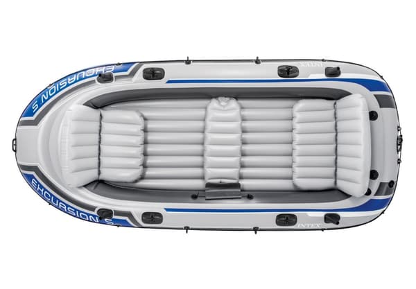 Uppblåsbar utflyktsbåt för 5 personer + åror + pump, Intex 68325