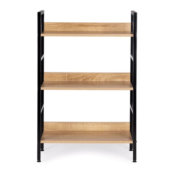 Moderne bokhylle i tre, metallramme LOFT, 3 hyller