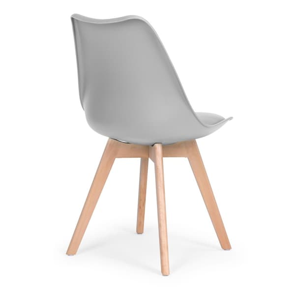 Stol, sett med stoler til stue og spisestue med pute, Lys grå ModernHome