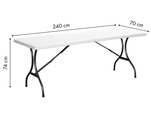 Catering bankett trädgårdsbord, fällbart, 240x70 cm, ModernHome
