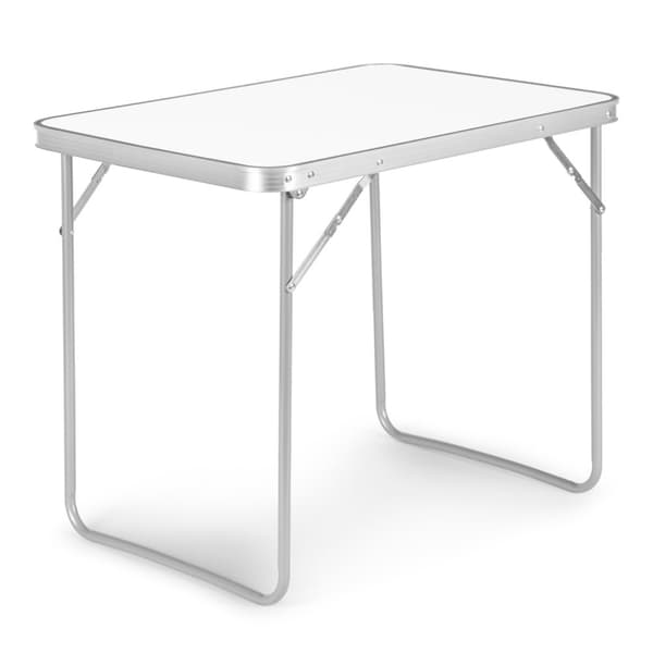 Turistbord, picnicbord, foldbar plade, 80x60 cm, hvid