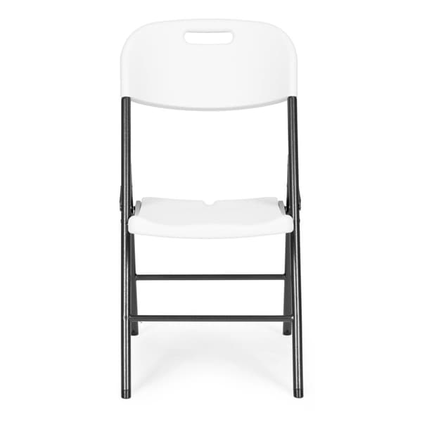 Sett med 2 sammenleggbare stoler, cateringsett, metall, HDPE, hvit, ModernHome