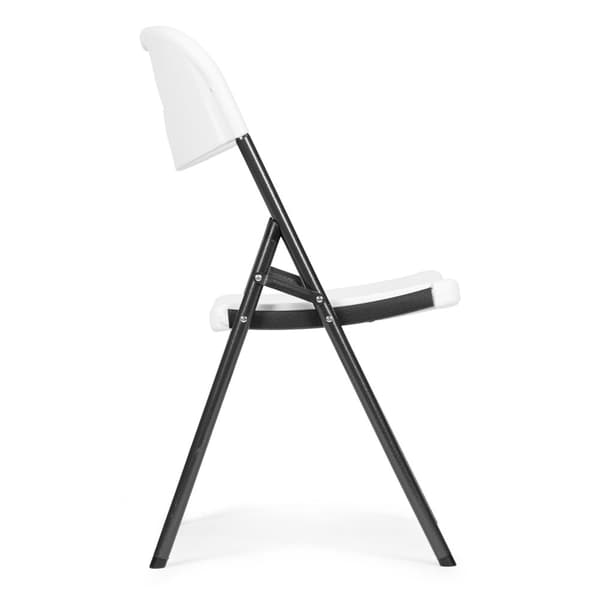 Sett med 2 sammenleggbare stoler, cateringsett, metall, HDPE, hvit, ModernHome