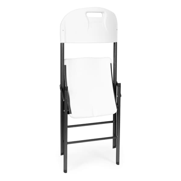 Sett med 2 sammenleggbare stoler, cateringsett, metall, HDPE, hvit, ModernHome