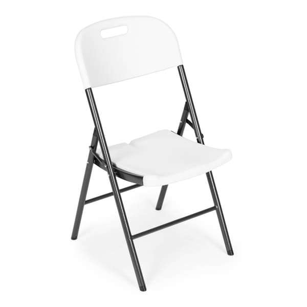 Sett med 2 sammenleggbare stoler, cateringsett, metall, HDPE, hvit, ModernHome
