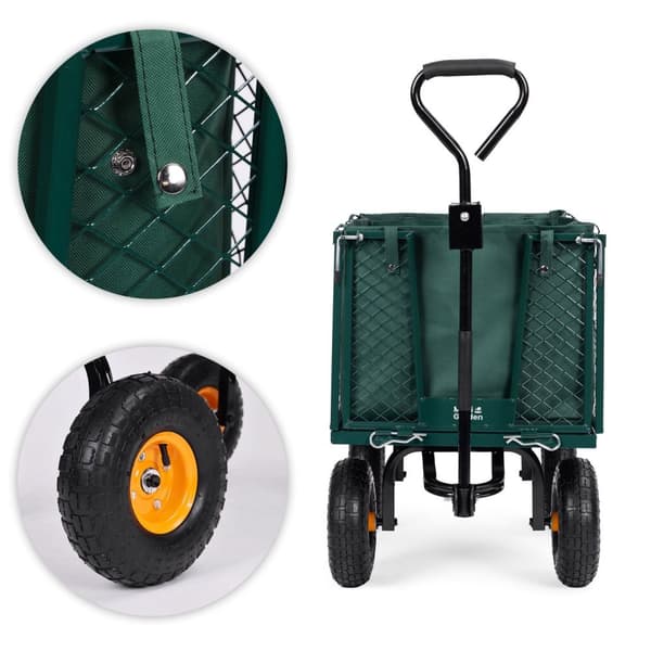 Havetransportvogn, 400 kg, til traktor, åbne sidepaneler, store oppustelige hjul, MultiGarden