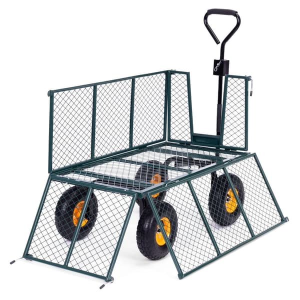 Havetransportvogn, 400 kg, til traktor, åbne sidepaneler, store oppustelige hjul, MultiGarden