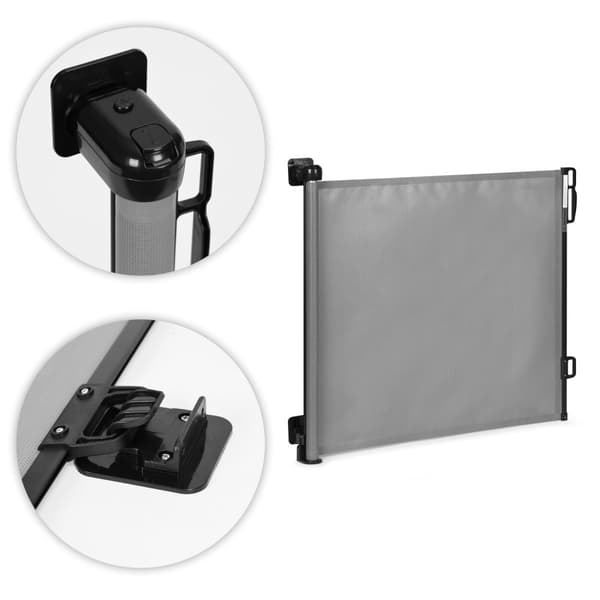 Skyddsgrindsspärrrulle, 150 cm, skyddande för trappor och dörrar, grå, ECOTOYS