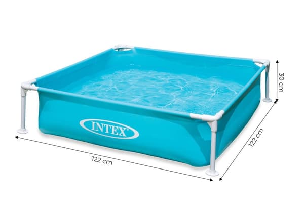 Plastebasseng med kvadratisk ramme for barn 122x122x30 cm INTEX 57173