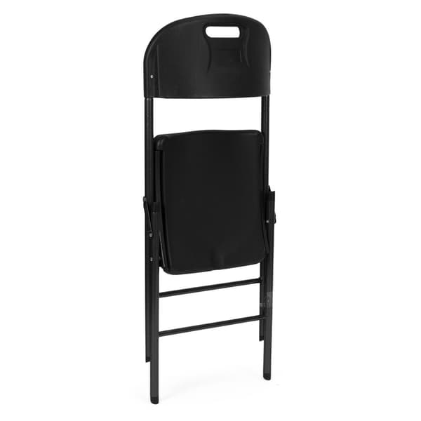 Sett med 2 sammenleggbare stoler, cateringsett, metall, HDPE, sort, ModernHome