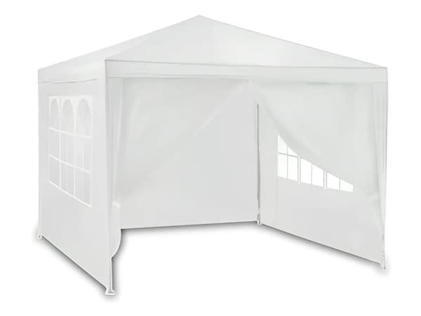 Hage kommersielle paviljongtelt, 3x3 m, 4 vegger, hvit, MultiGarden