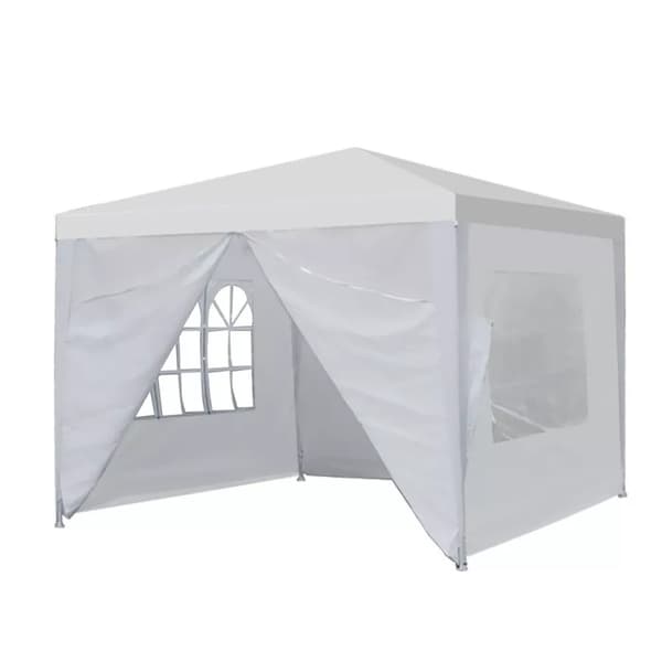 Hage kommersielle paviljongtelt, 3x3 m, 4 vegger, hvit, MultiGarden