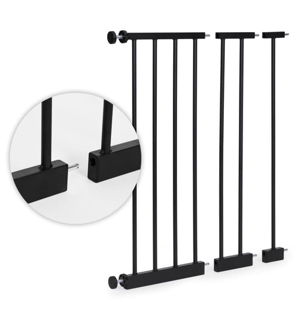 Turvaportti, 74-130 cm, portaisiin ja oviin, metallia ja puuta, lisäpaneelit
