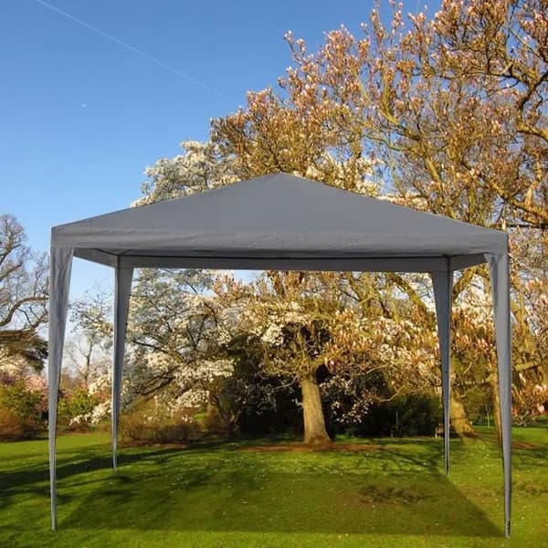 Hage kommersielle paviljongtelt, 3x3 m, 4 vegger, grå, MultiGarden