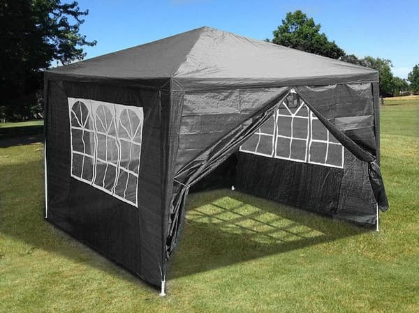 Hage kommersielle paviljongtelt, 3x3 m, 4 vegger, grå, MultiGarden