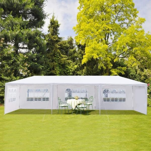 Have erhvervspavillontelt, 3x9 m, 8 vægge, hvid, MultiGarden