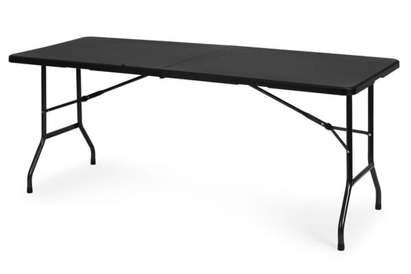 Cateringbord 180 cm, foldbart til kuffert, sort, ModernHome