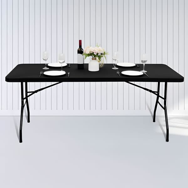 Cateringbord 180 cm, foldbart til kuffert, sort, ModernHome