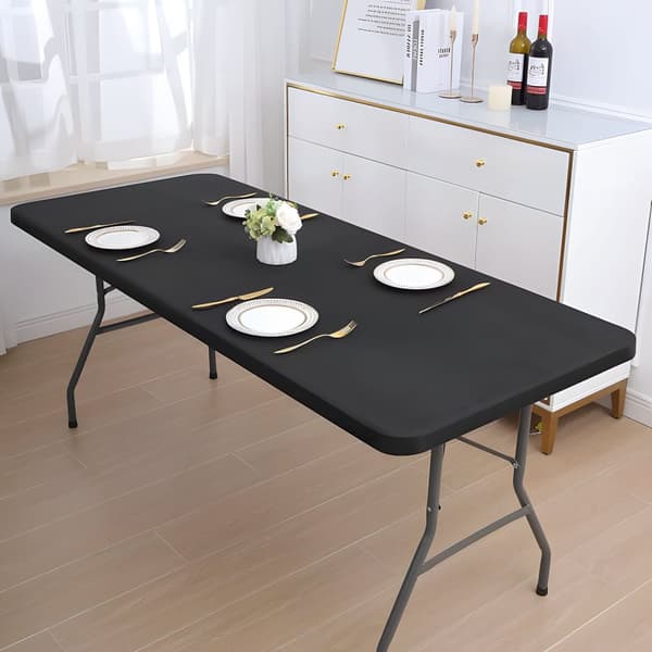 Cateringbord 180 cm, foldbart til kuffert, sort, ModernHome