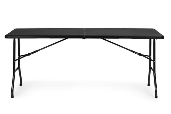 Cateringbord 180 cm, foldbart til kuffert, sort, ModernHome