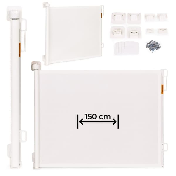 Skyddsgrindens spärrrulle, 150 cm, skyddande för trappor och dörrar, beige, ECOTOYS