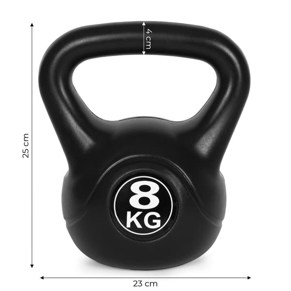 Kettlebell 8 kg for trening, manual, vektball, fitnessbelastning, ModernHome
