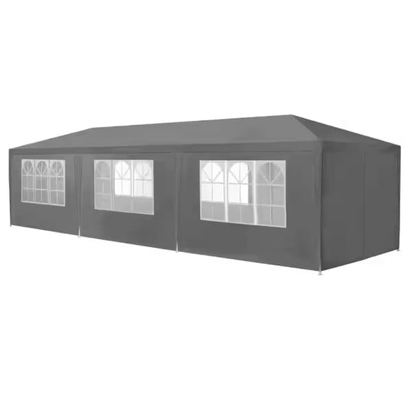 Hage kommersielle paviljongtelt, 3x9 m, 8 vegger, grå, MultiGarden